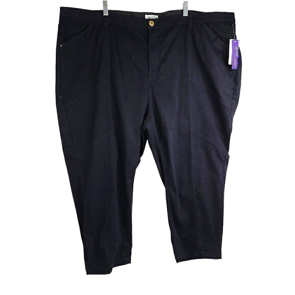 NWT Catherines Black Comfort Waist Ankle Crop 4X Wide Petite Stretch Pants